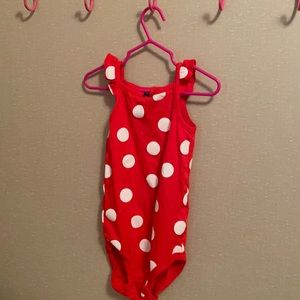 Red with white polka dot 24 month girls onesie